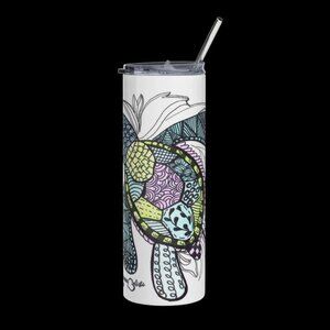 Sea Turtle Tumbler by Momma Balisti - 20oz Stainless Steel Tumbler @MommaBalisti